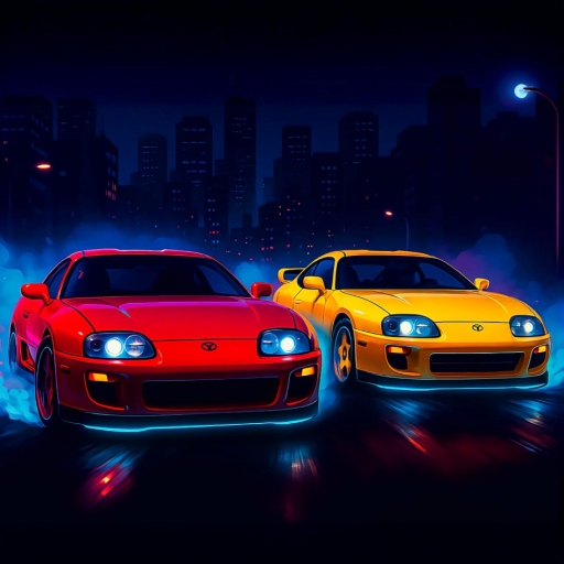 Two Supra Drifters: Dual-Car Drift Rivalry with Clean Execution